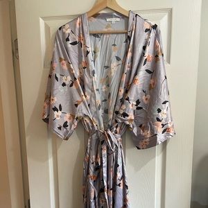 Love & Lore Silk Robe from Indigo with travel bag and eye mask (new)